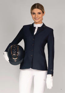 Fair Play Taylor Chic Comfi-Mesh Show Coat Navy Rosegold